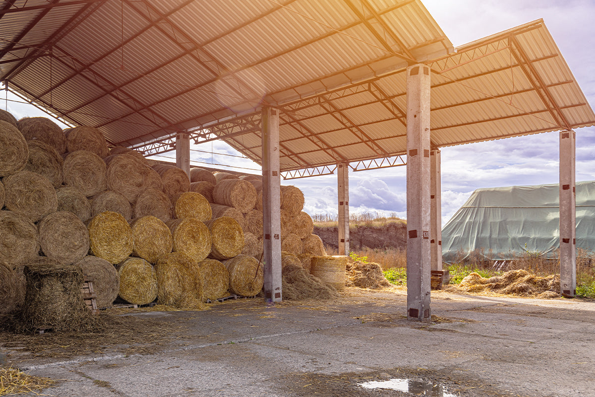 Covered hay storage