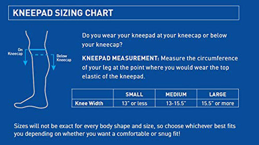 mizuno knee pads size chart
