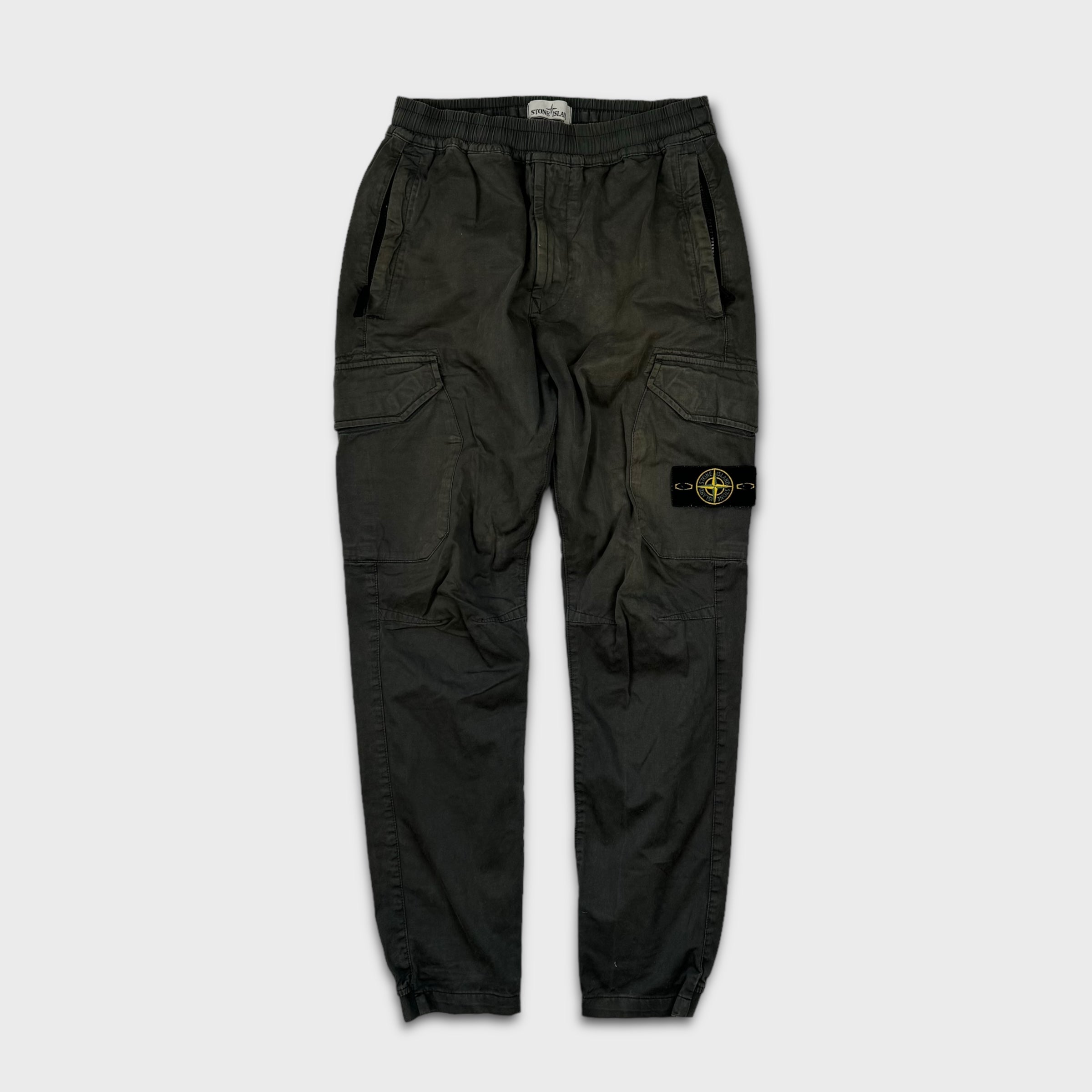 image of Stone Island Washed Grey Cargo Pants W30