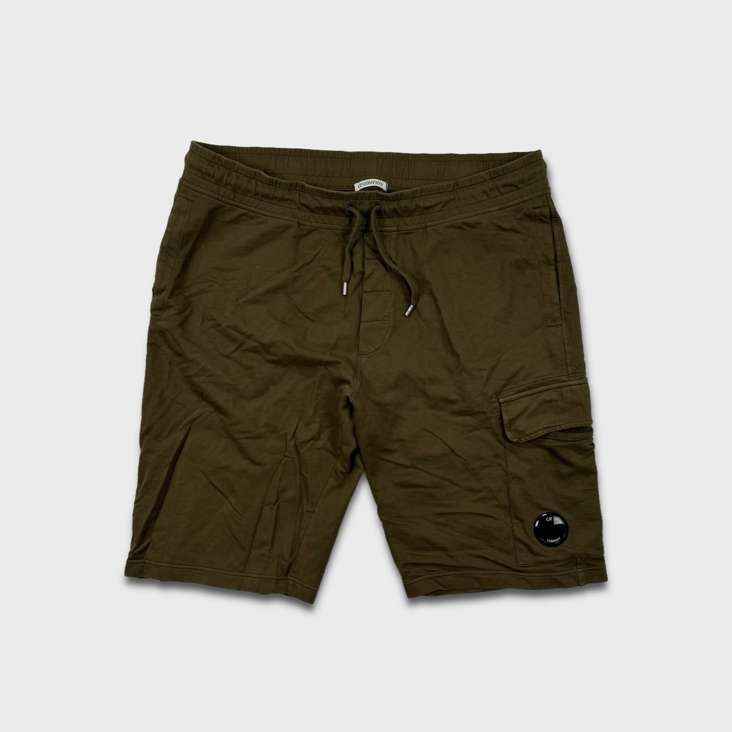 image of CP Company Dark Green Cotton Lens Shorts XXL