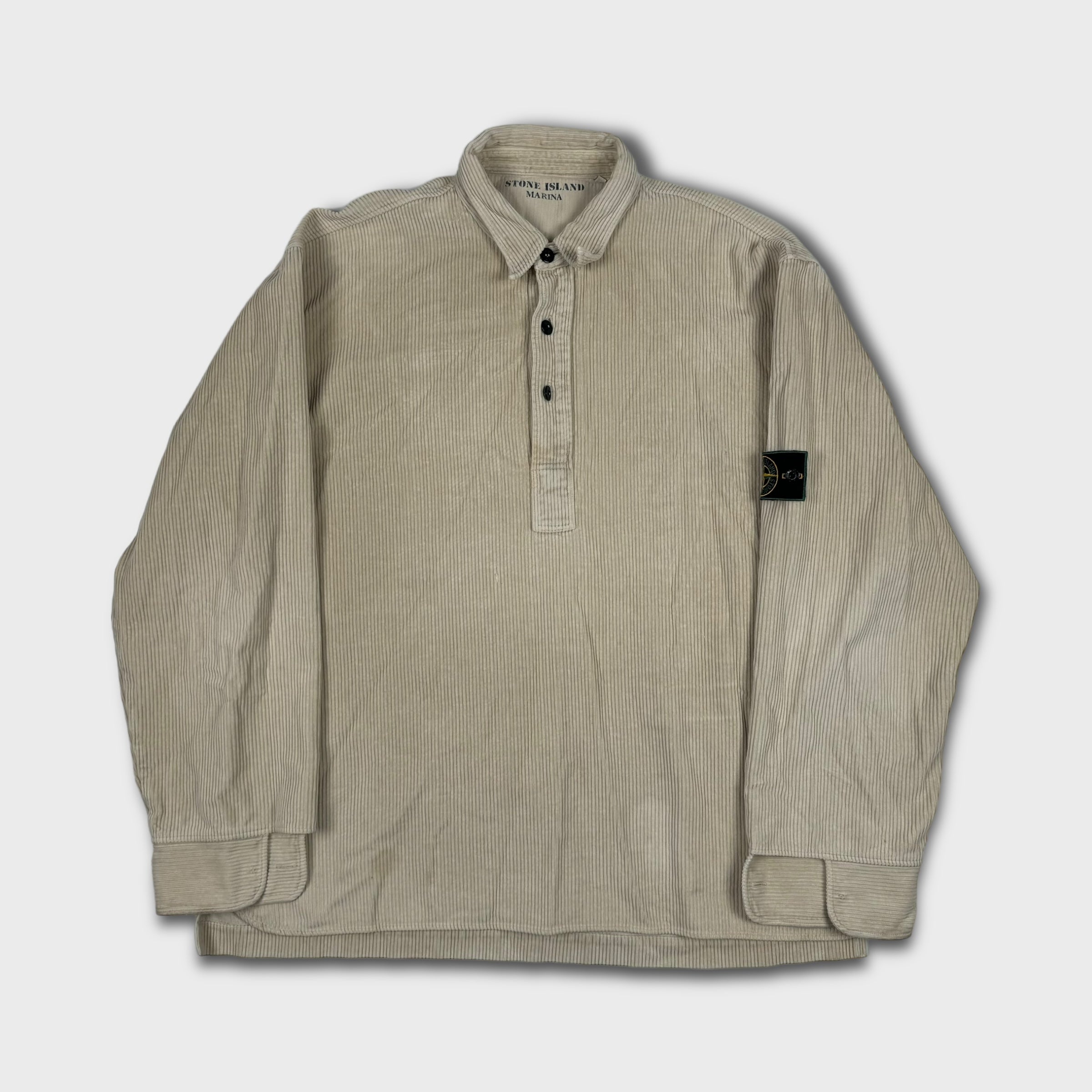 image of Stone Island Beige Marina Corduroy Shirt XXL