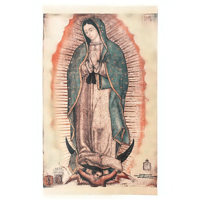 Cuadro de la Virgen de Guadalupe. Handmade Our Lady of Guadalupe. 23x10x3/4