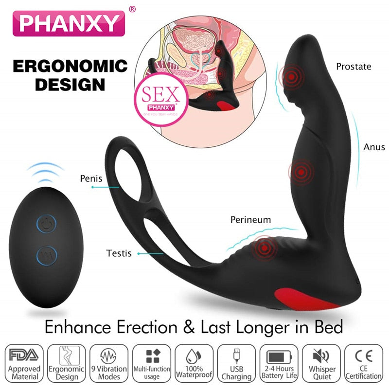 Anal Sex Toys Gay - Prostate Erection Delay Cock Massager Butt Plug | SexxToys.Shop