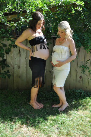 Pregnancy Style Fringed Bandeau & Wave Skirt worn 2 different ways