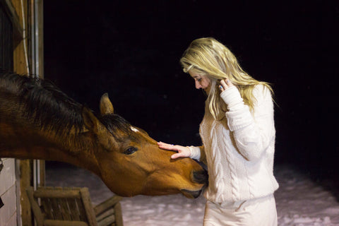 Longsleeve Stable Layered under sweater with horse