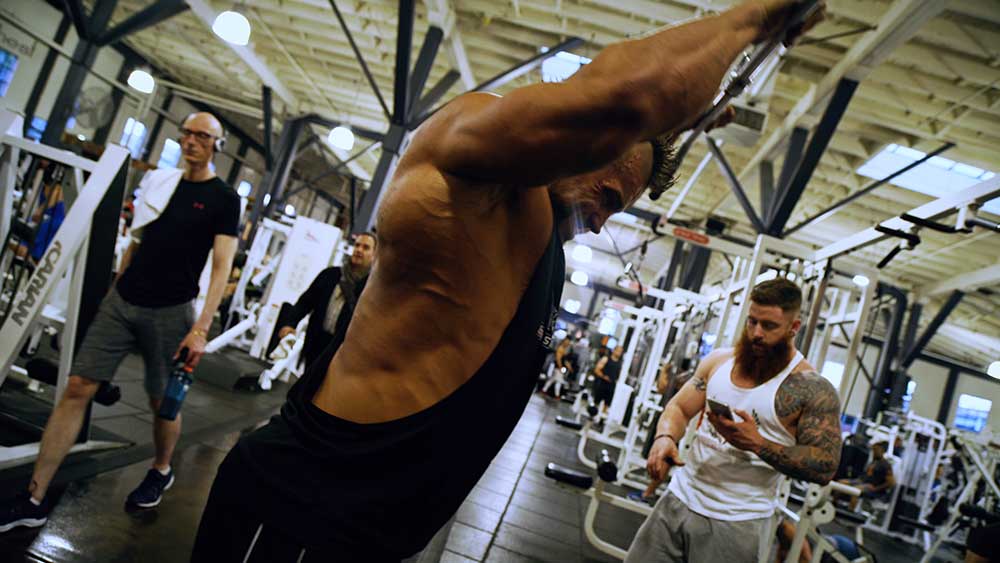 Back workout bent arm pulldowns 2