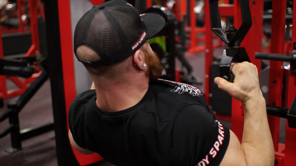 Hammer grip lat pulldowns for back workout