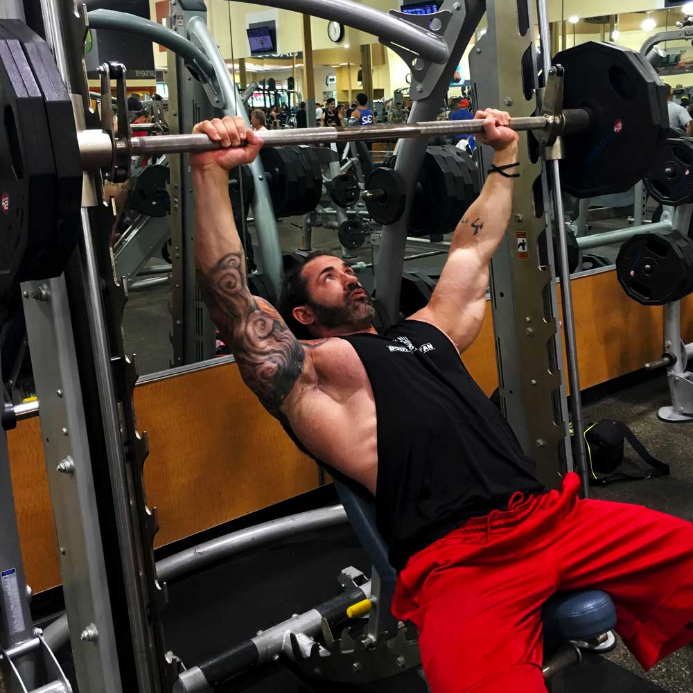 Chest workout incline smith press