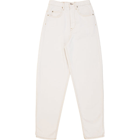 Isabel Marant Etoile Womens Corsy Wide Leg Tapered Jean in White