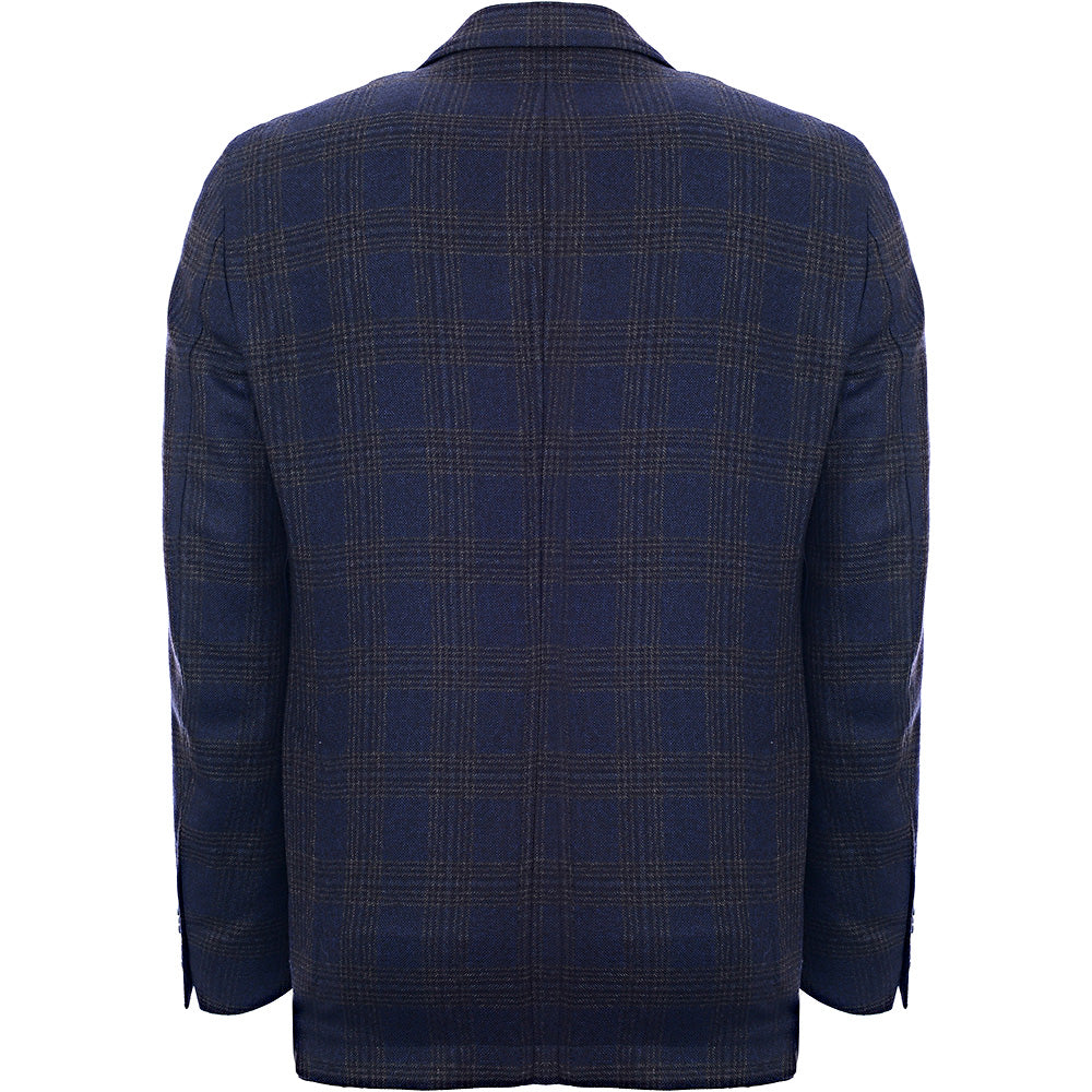 Hackett London Navy Grey Wool Check Jacket in Navy/Grey