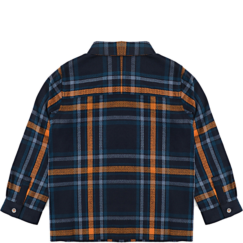 Lyle & Scott Boys Flannel Check Shirt in Navy Blazer