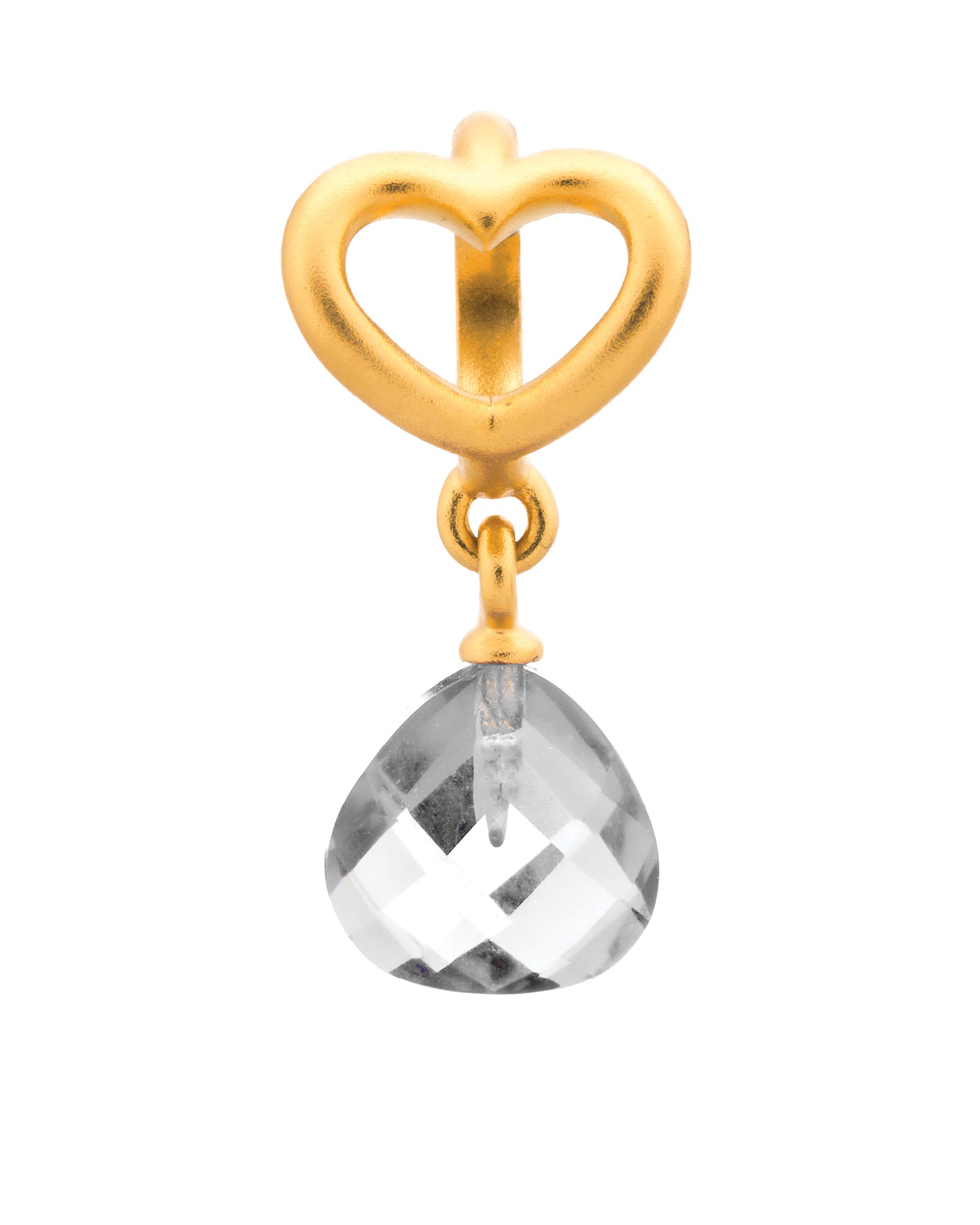 Endless Jewellery Clear Heart Grip Drop Gold Charm