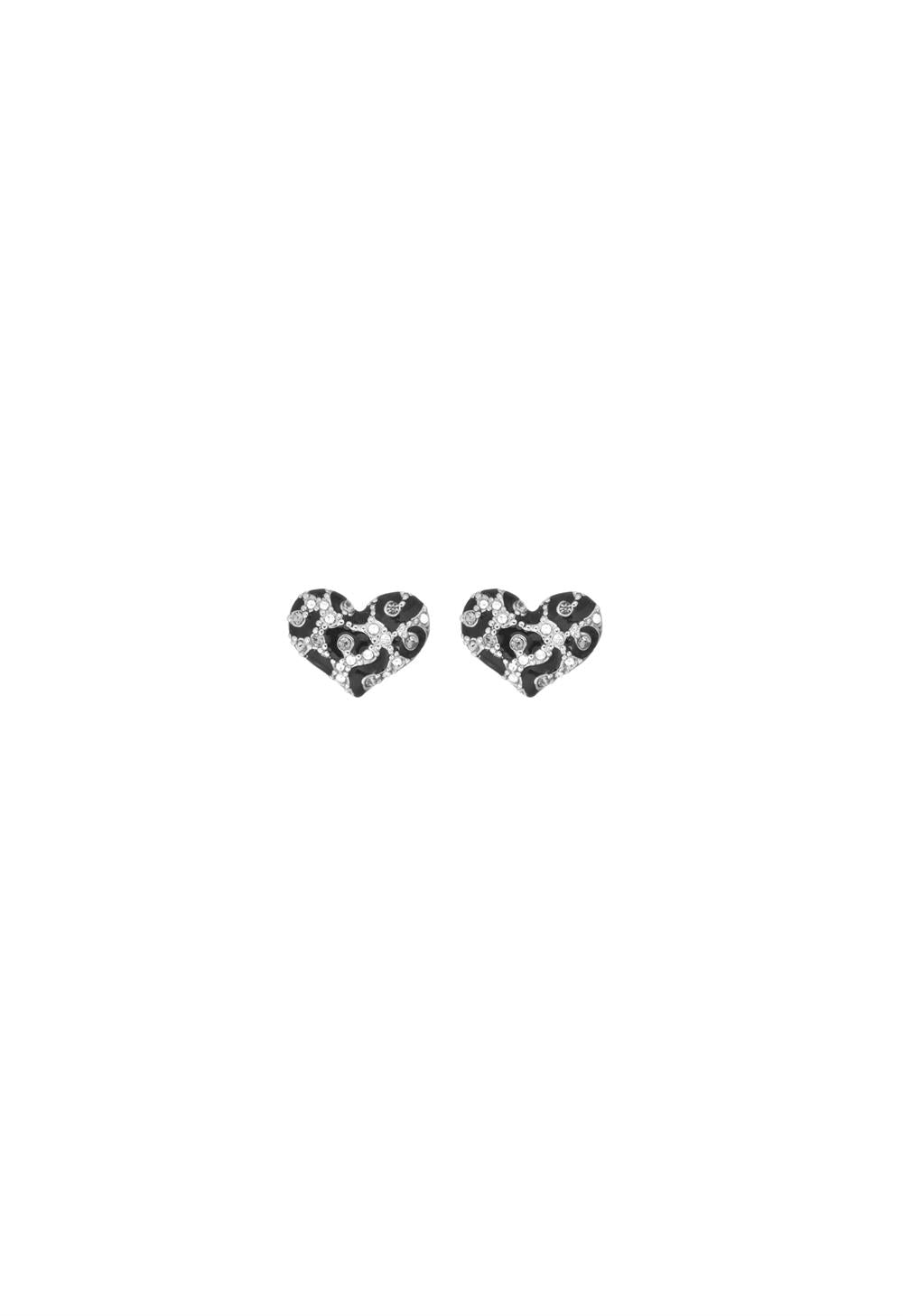 Guess ID Ladies Silver Heart Earrings