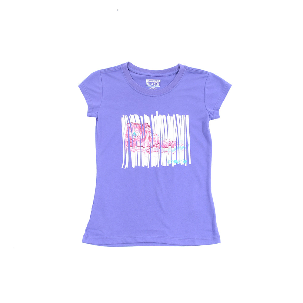 Girls Converse Short Sleeve Purple T-Shirt