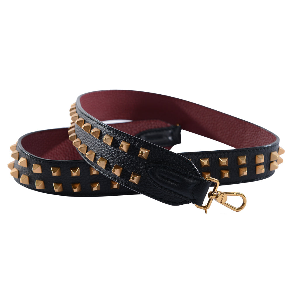 Bally Unisex Shoulder Strap in Black/Dark Red