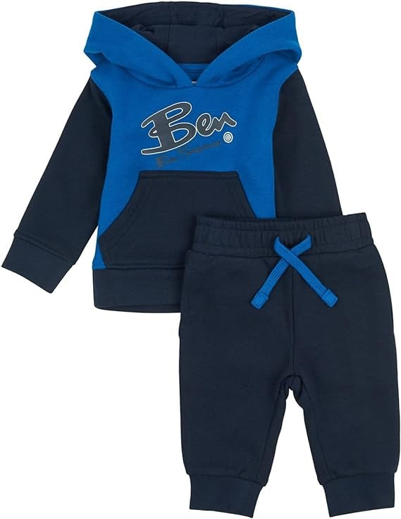 Ben Sherman Boys Angled OTH Hoodie and BB Jogger Set Classic in Blue