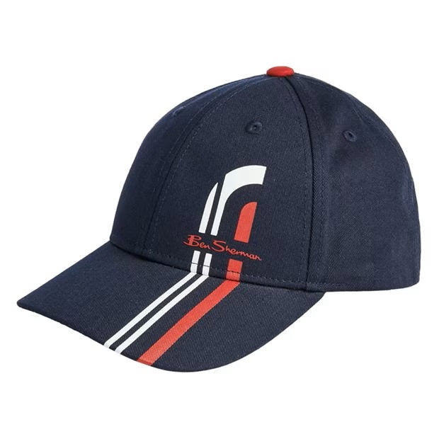 Ben Sherman Boys Target Stripe Baseball Cap in Navy