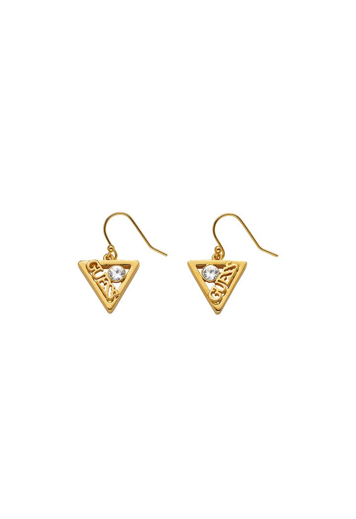 Guess Womens Triangle Earrings in Gold