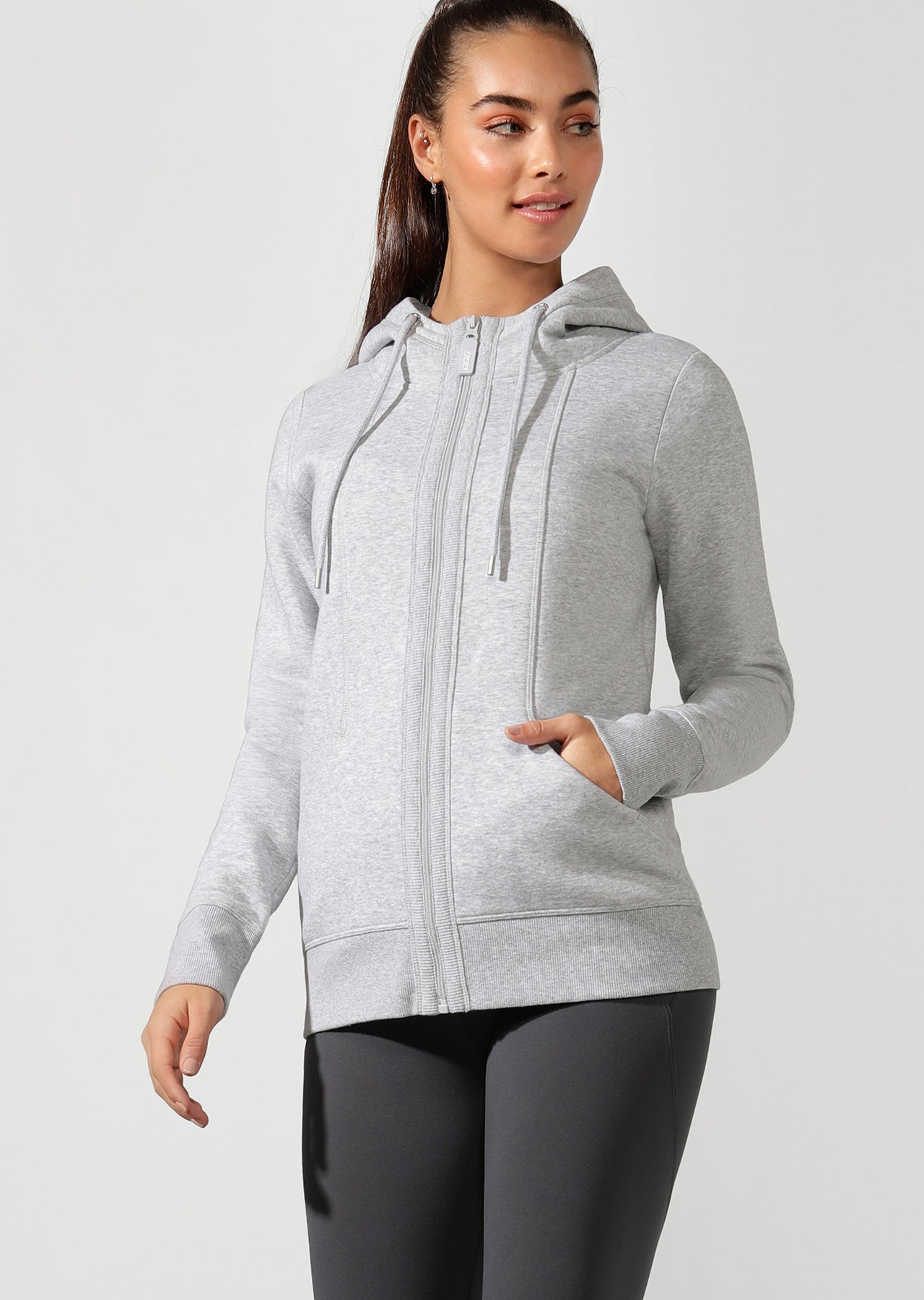 Lorna Jane LJ Active Hoodie in Grey Marl