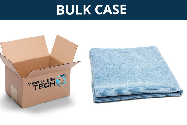 BULK CASE (204/Cs) 16 X 16 BLUE MESH Microfiber Scrub Cleaning Cloths