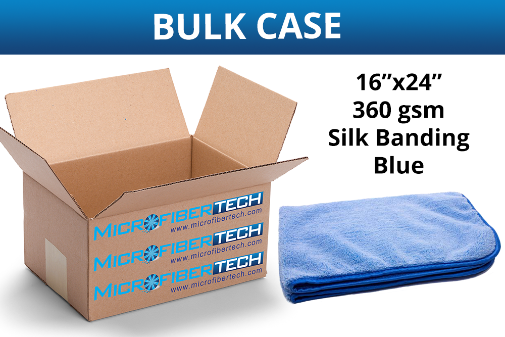 Elite Silk Edge Microfiber Detailing Towel (360 gsm, 16 in. x 24 in.) CASE of 100<br><b>Color::</b> 