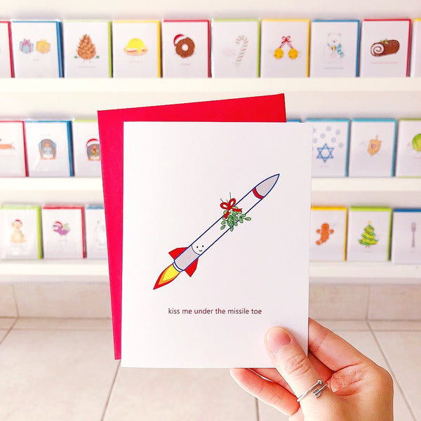 Kiss Me Under the Missile Toe Greeting Card
