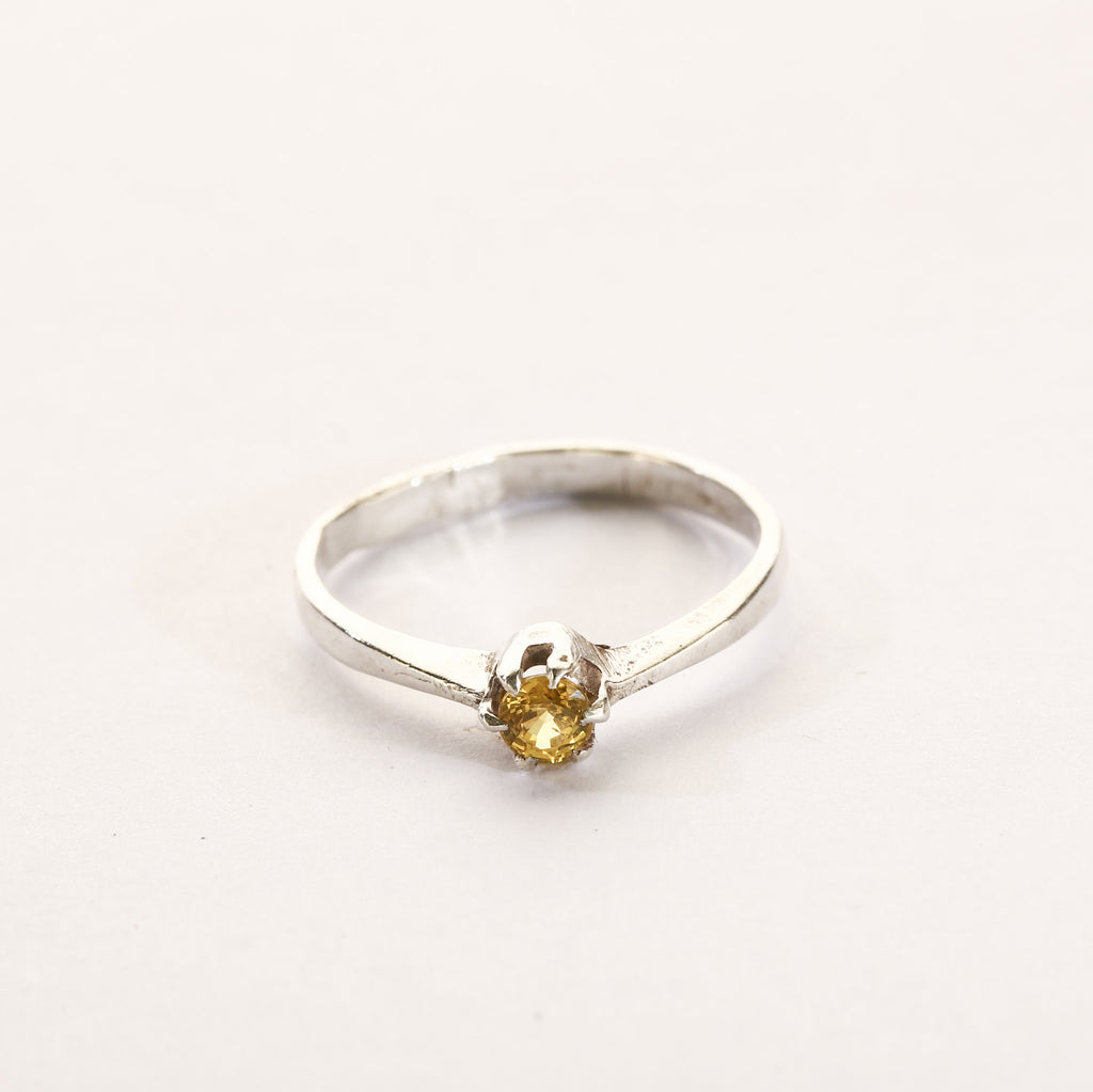 yellow sapphire silver ring