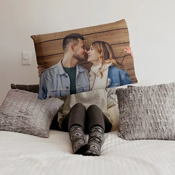 30X20 custom photo pillowcase with married couples' photo