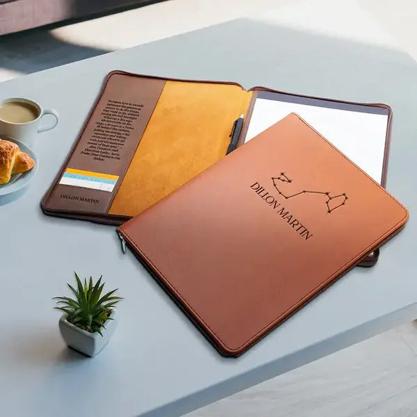 personalized padfolio with inside text