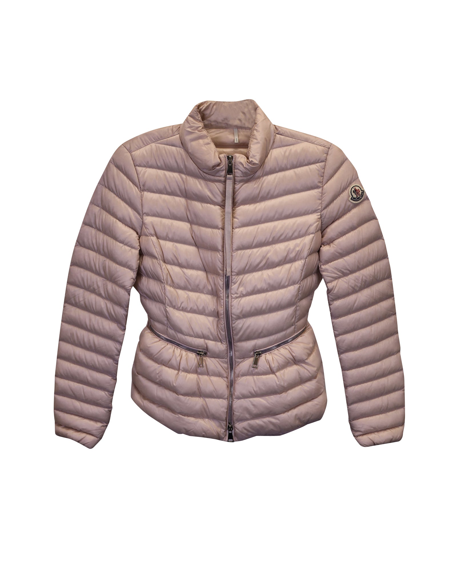 image of Moncler Down Jacket in Pastel Pink Nylon