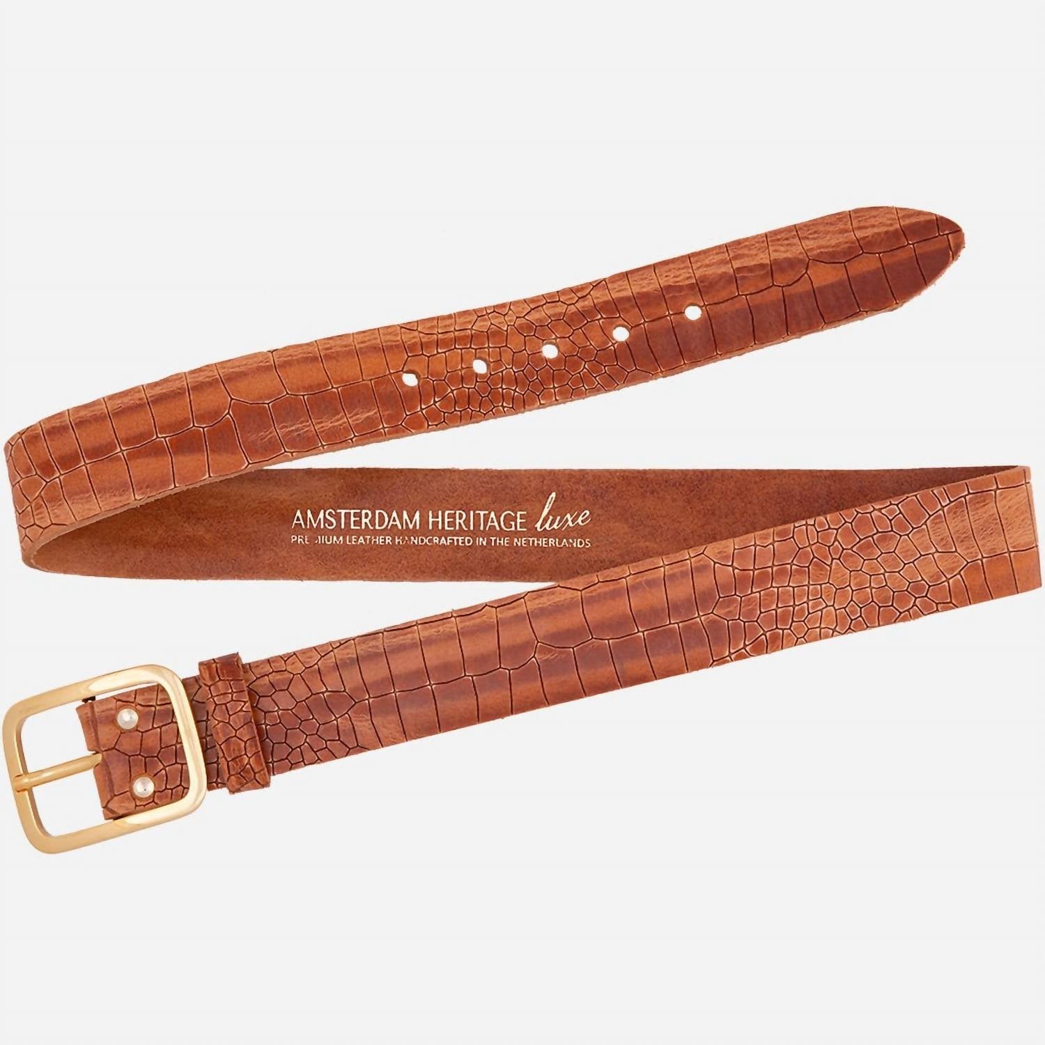 Amsterdam Heritage Ilse Belt In Camel In Metallic