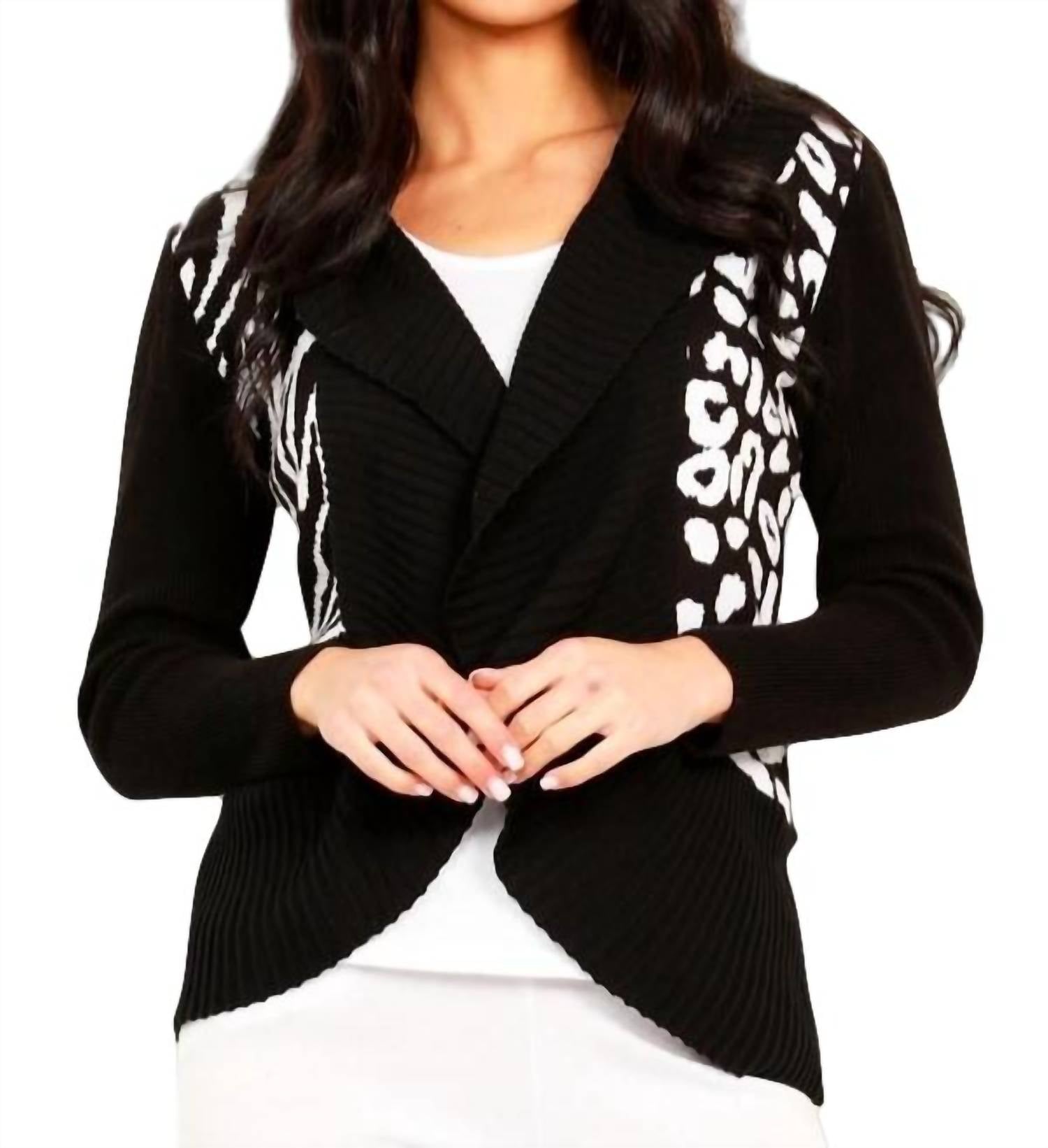 Shop Angel Apparel Animal Print Signature Wrap With Pin In Black/white