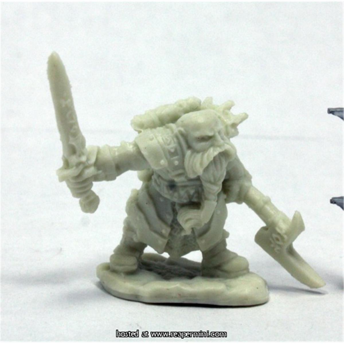 Reaper Miniatures 25mm Scale Durgam Deepmug, Dwarf Hero For Werner Klocke