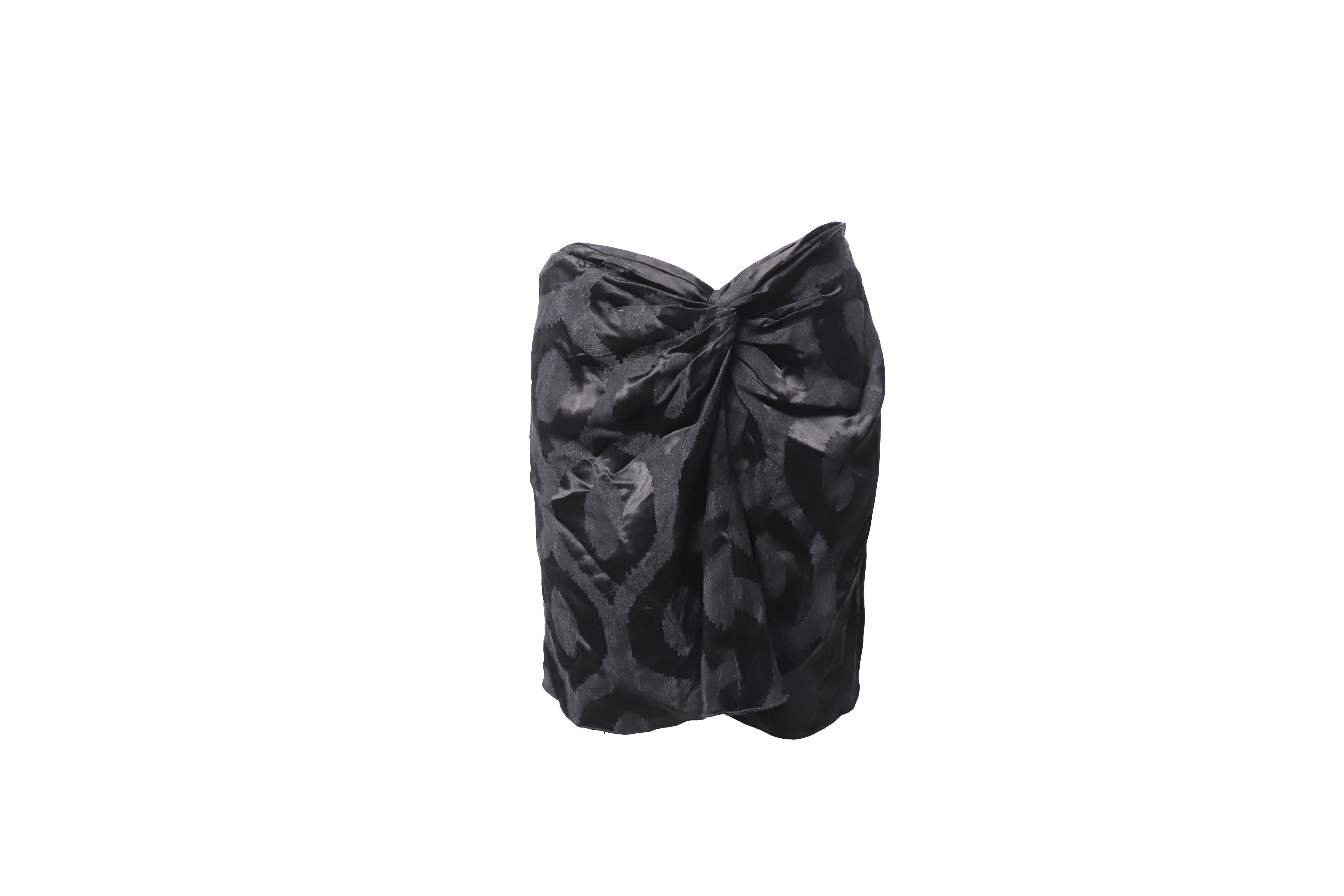 image of Isabel Marant Sophy Twisted Front Skirt in Black Viscose