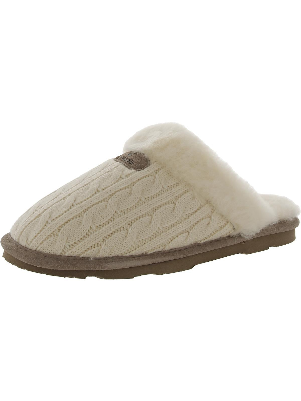 Shop Bearpaw Effie Womens Boucle Sheepskin Mule Slippers In White