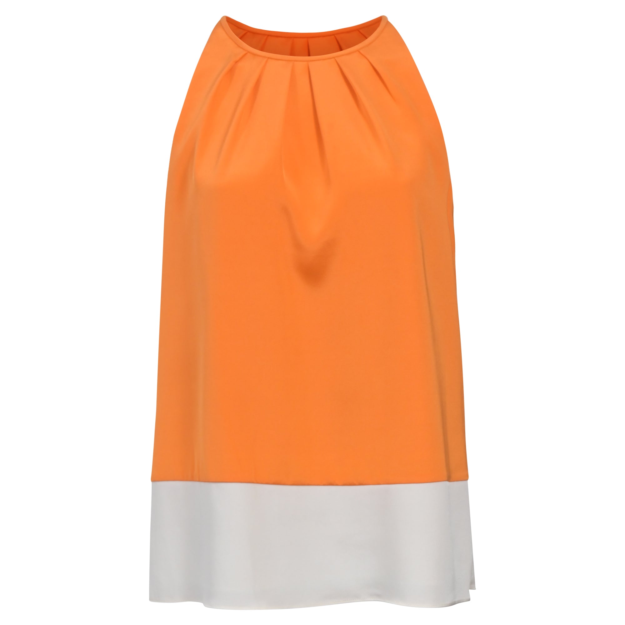 Image of Theory Halter Top in Orange Silk