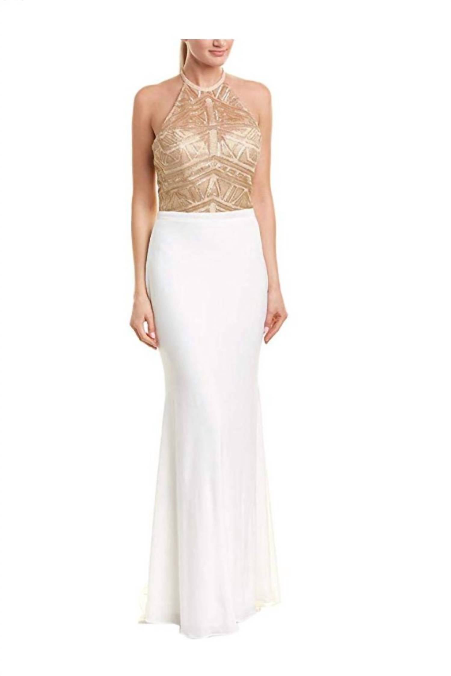 Shop Issue New York Ivory And Gold Evening Gown
