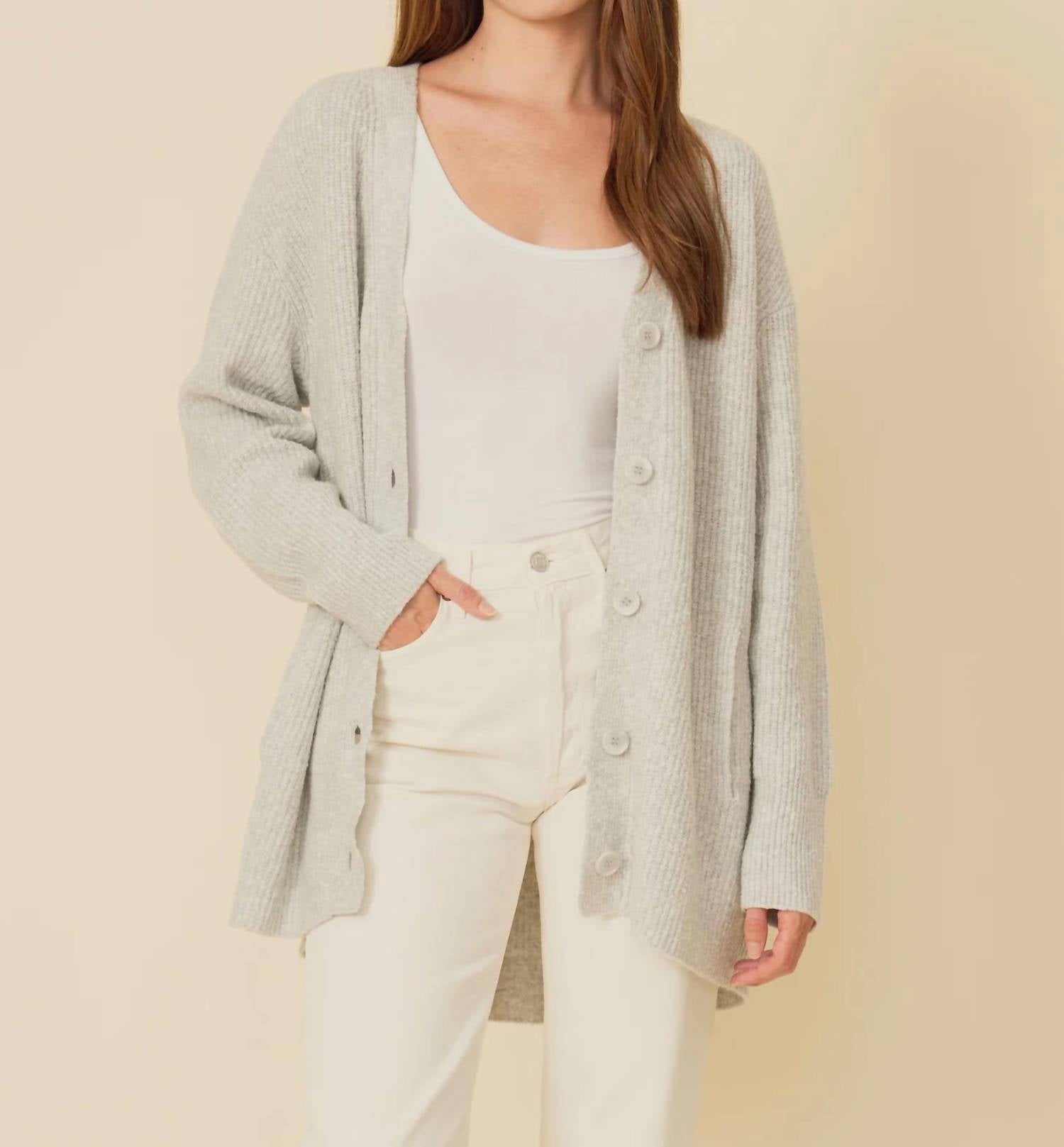 One Grey Day Ansel Cardigan In Cloud In Gray