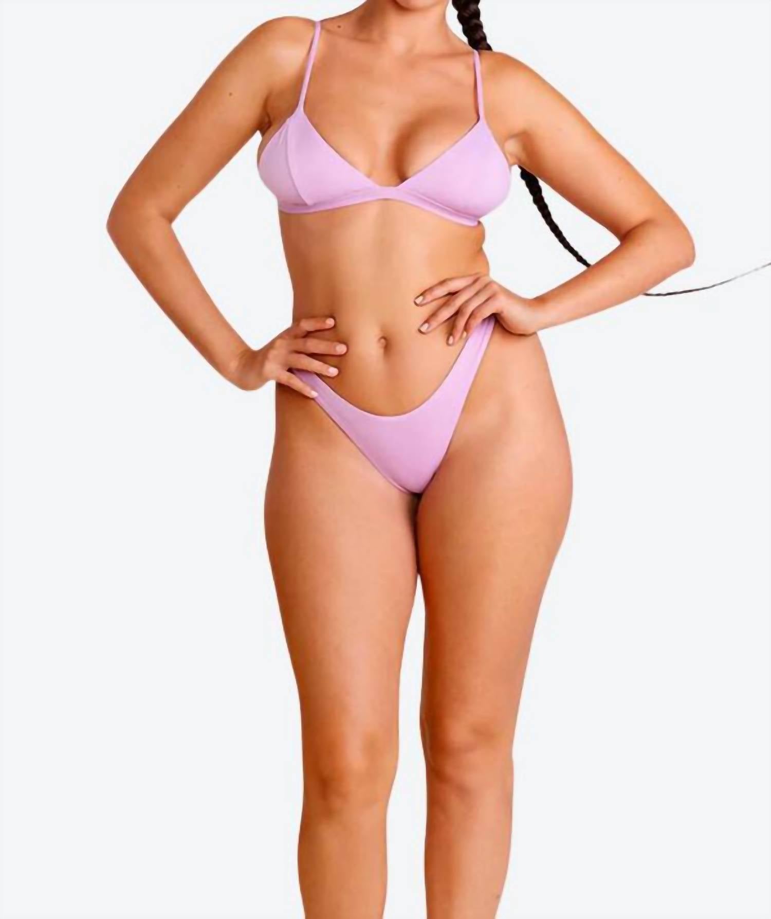 Shop Bromelia Swimwear Valentina Triangle Top In Lilac In Pink