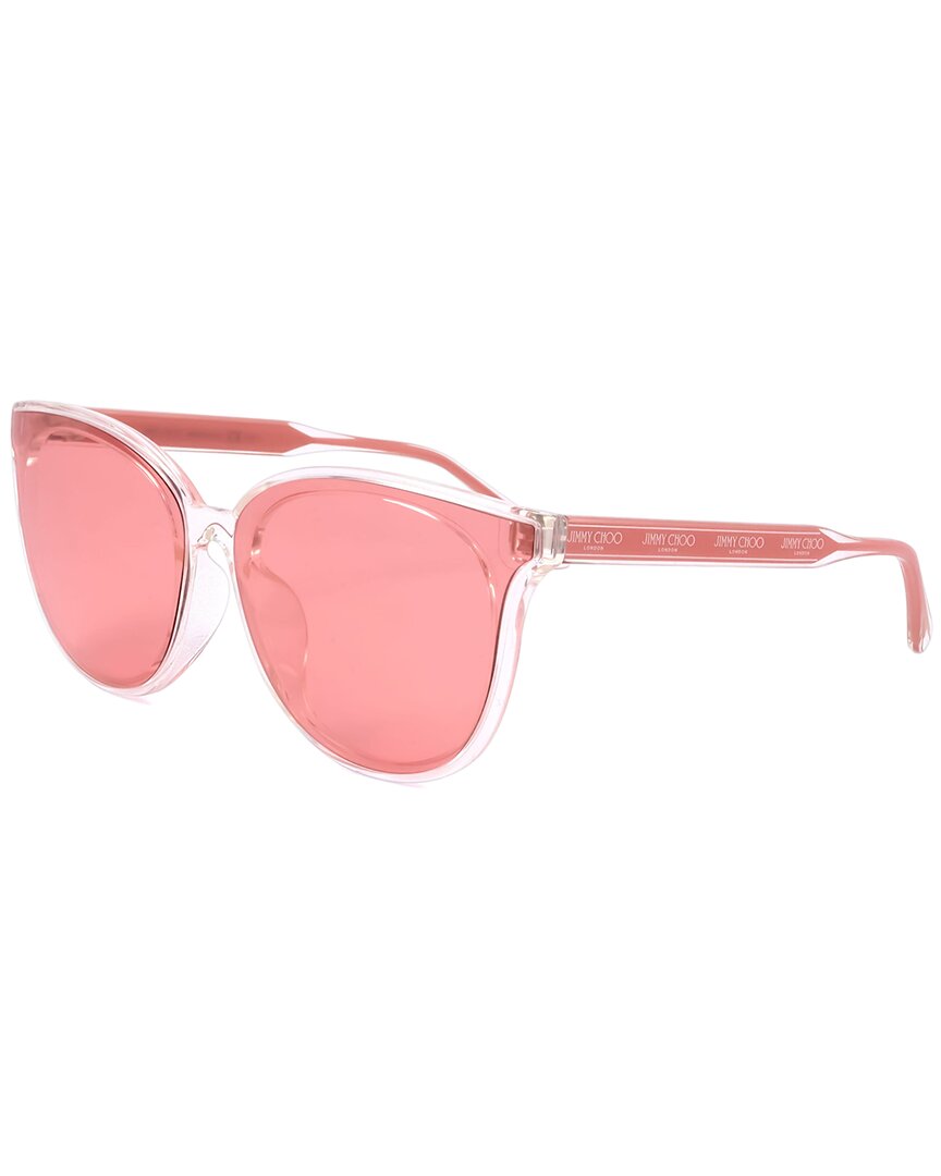 Shop Jimmy Choo Women's Jamie 67mm Polarized Sunglasses In Pink