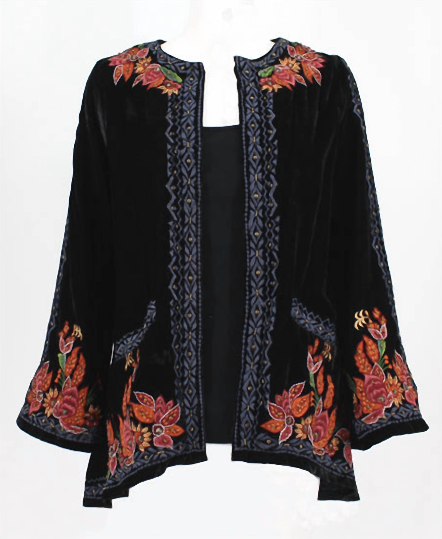 Shop Vintage Collection Women's Beauty Velvet Jacket In Multi In Black