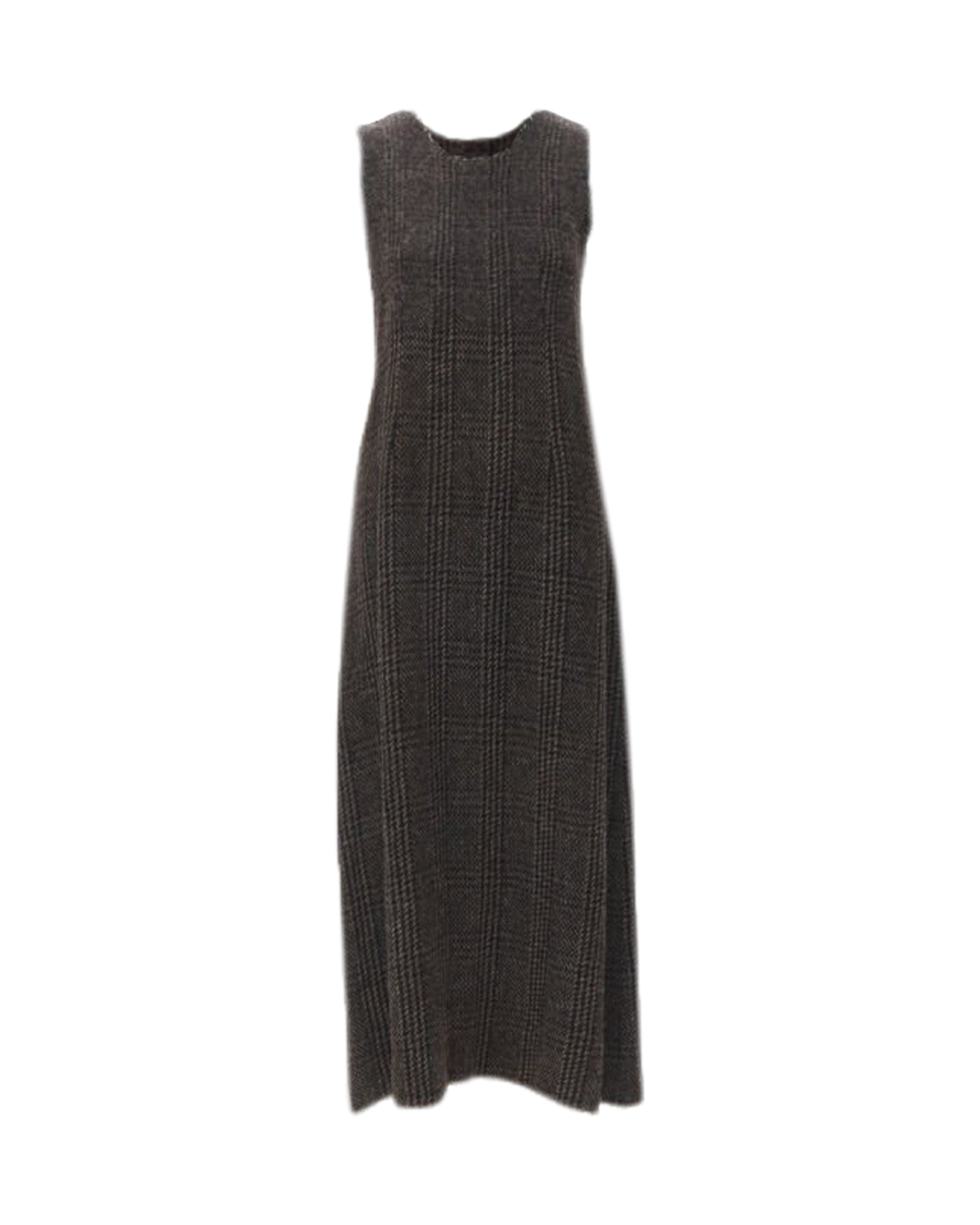 Shop Comme Des Garçons Comme Des Garcons Vintage 1994 Boiled Wool Tweed Raw Frayed Edge Midi Dress In Black