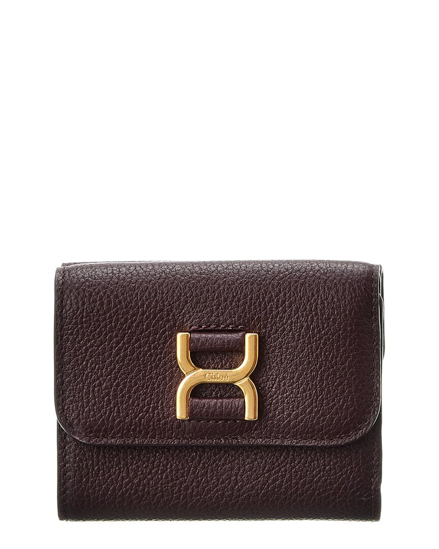 Chloé Marcie Leather French Wallet In Brown
