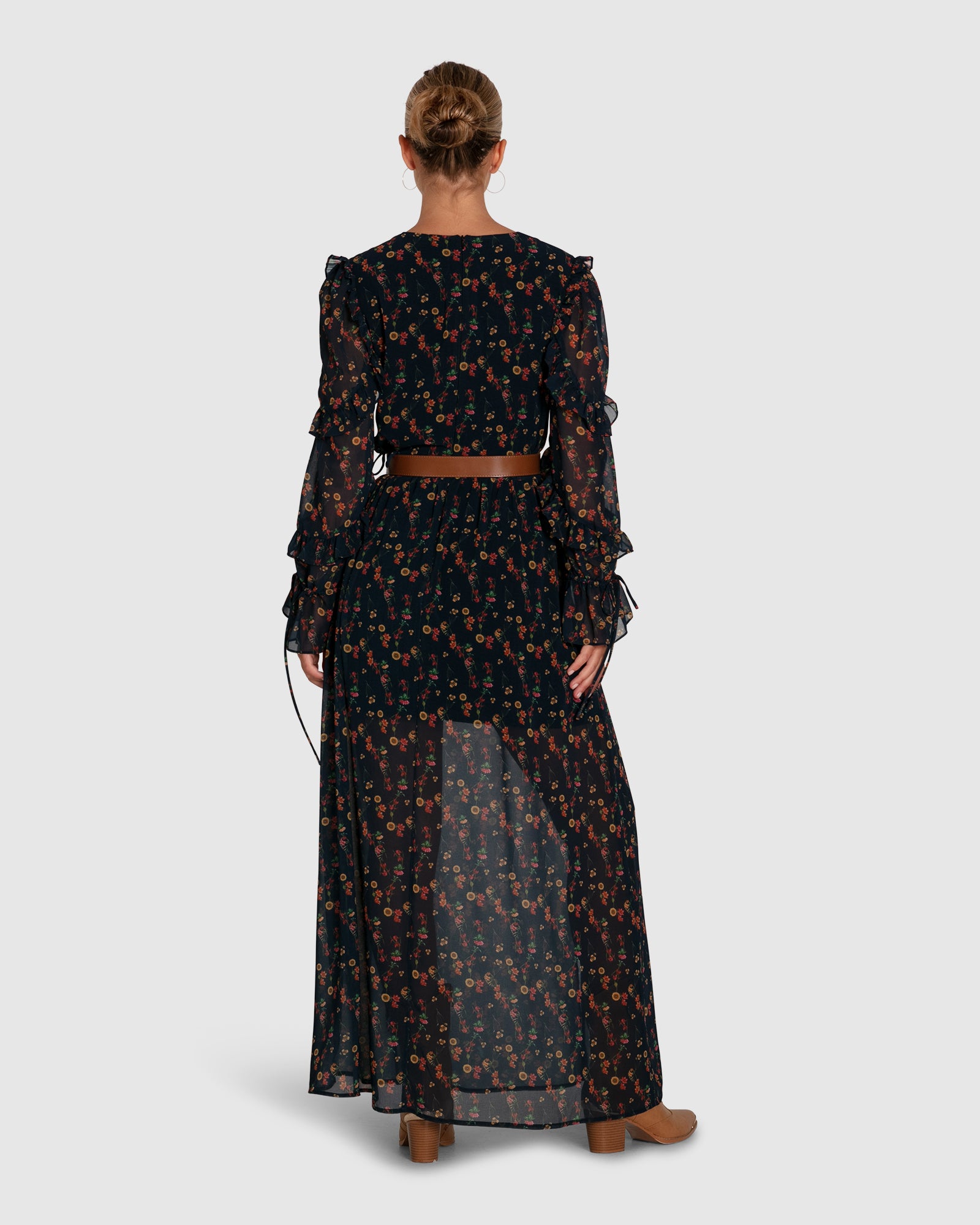 Belle & Bloom Come As You Are Floral Maxi Dress In Blue