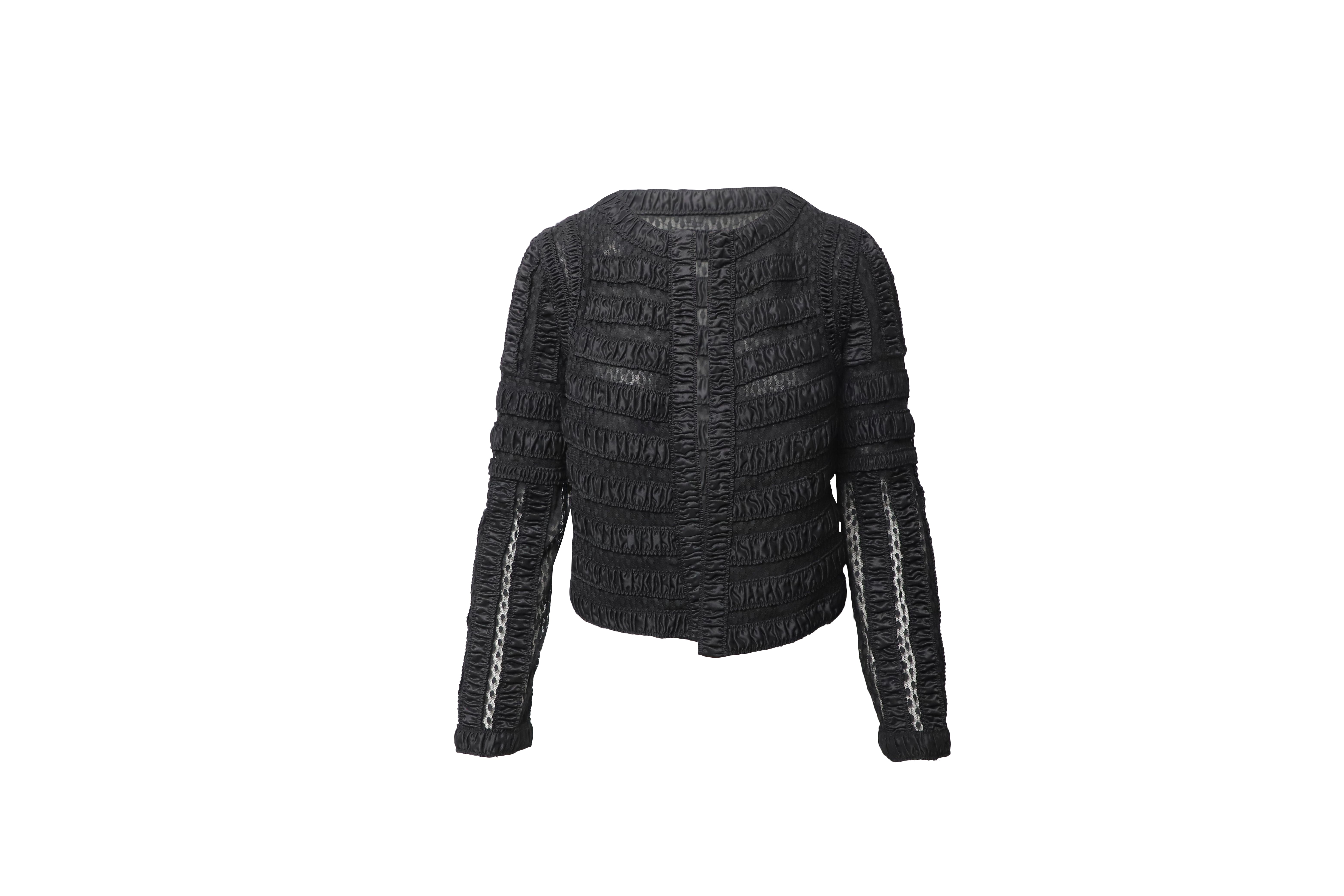 image of Diane Von Furstenberg Cropped Jacket in Black Cotton