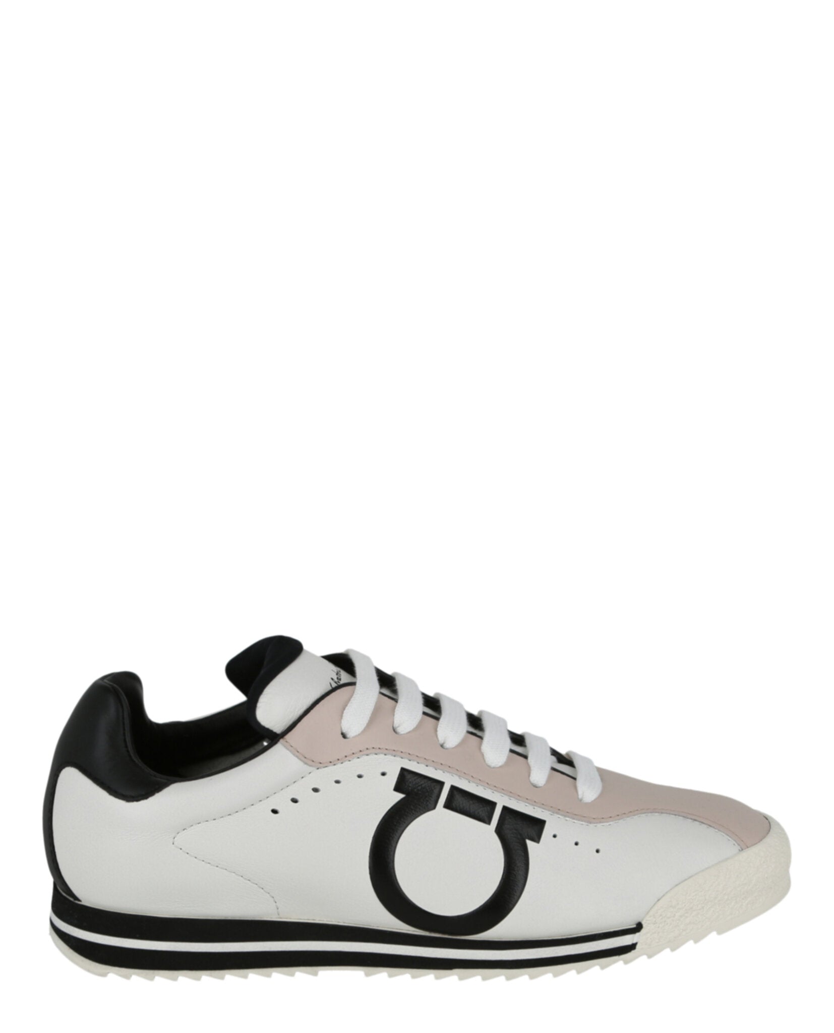 Shop Ferragamo Pring Leather Sneakers In White