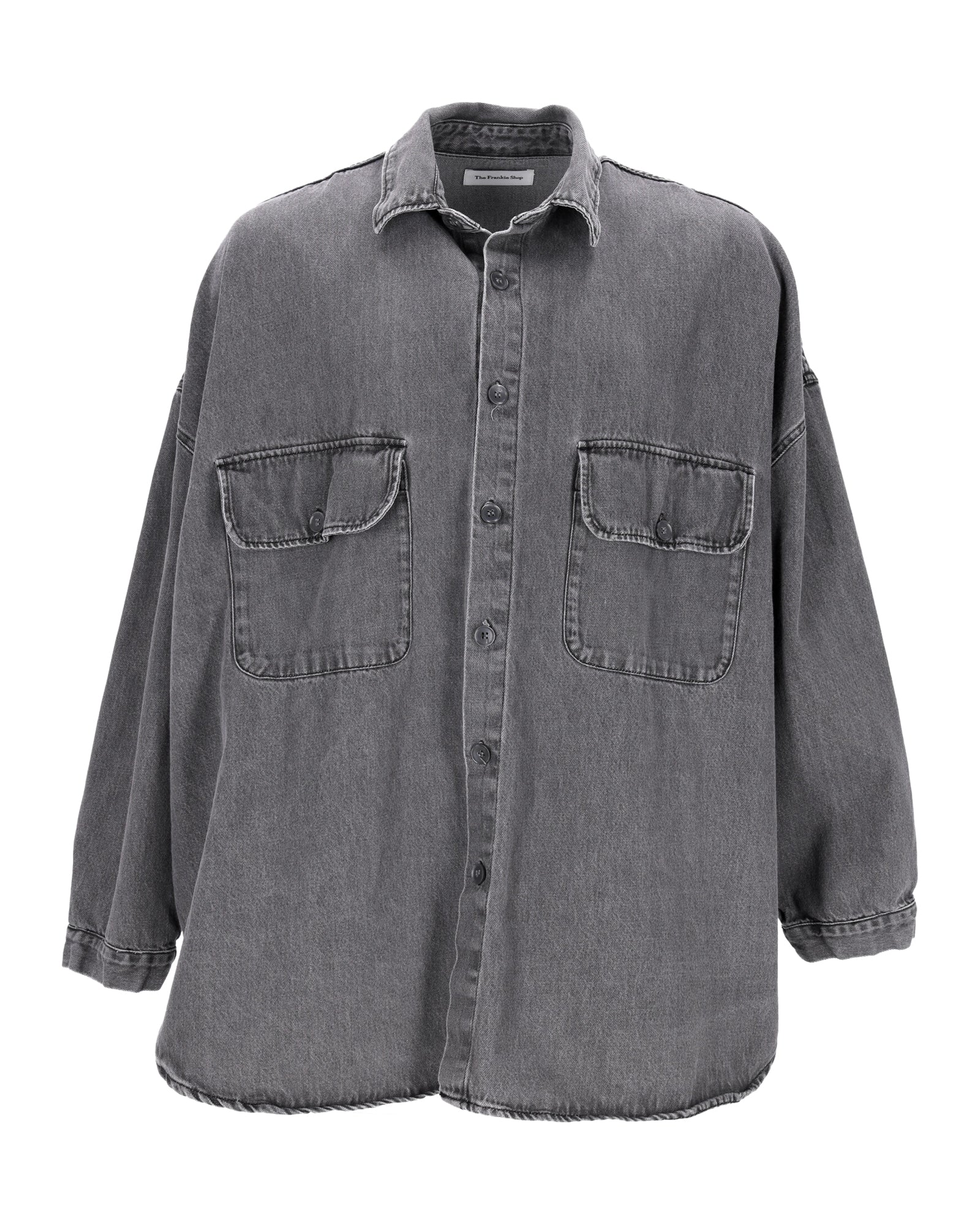 image of The Franke Shop Dallas Overshirt in Grey Cotton