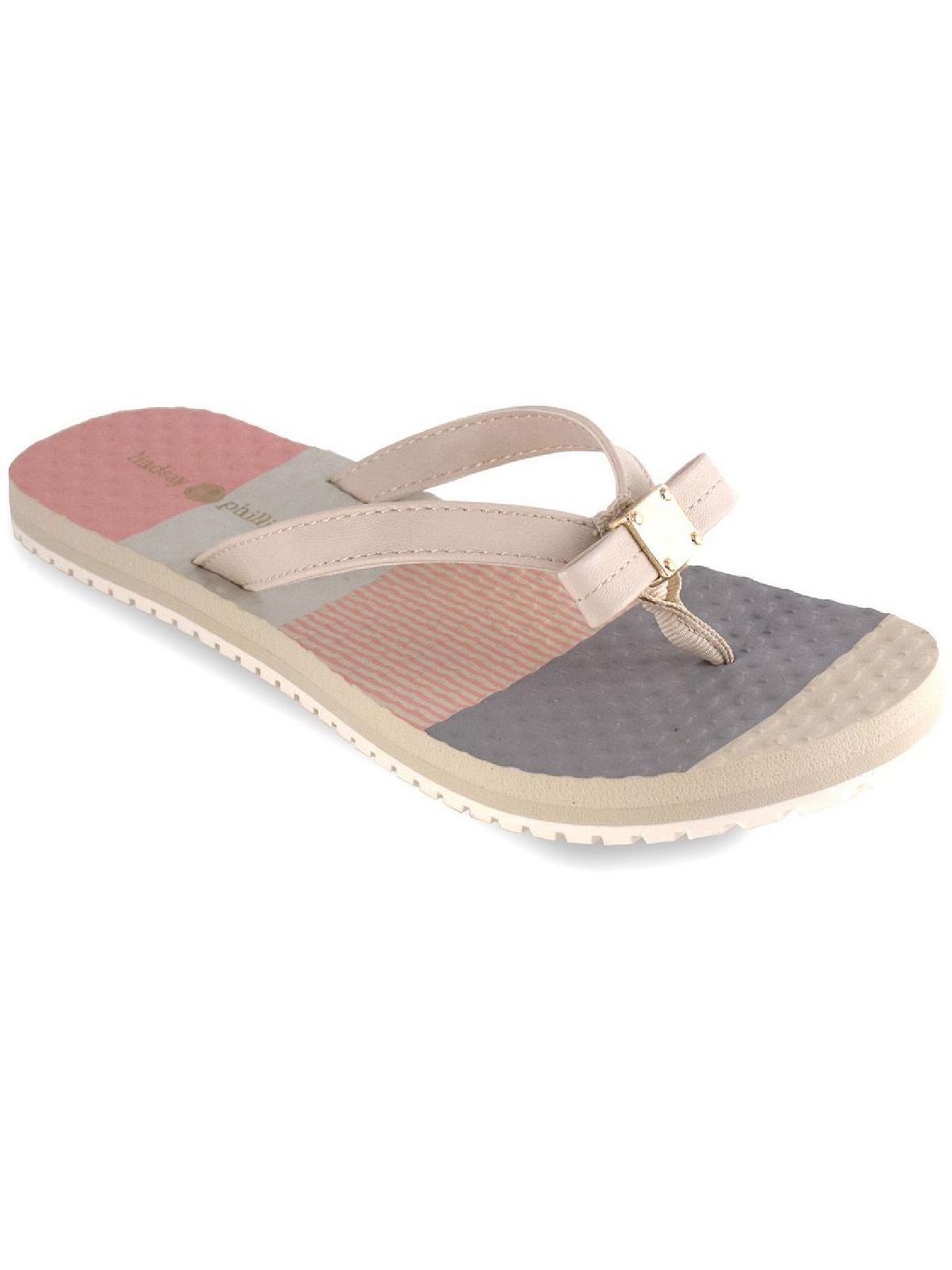 Shop Lindsay Phillips Katie Womens Comfort Insole Slip On Thong Sandals In Multi