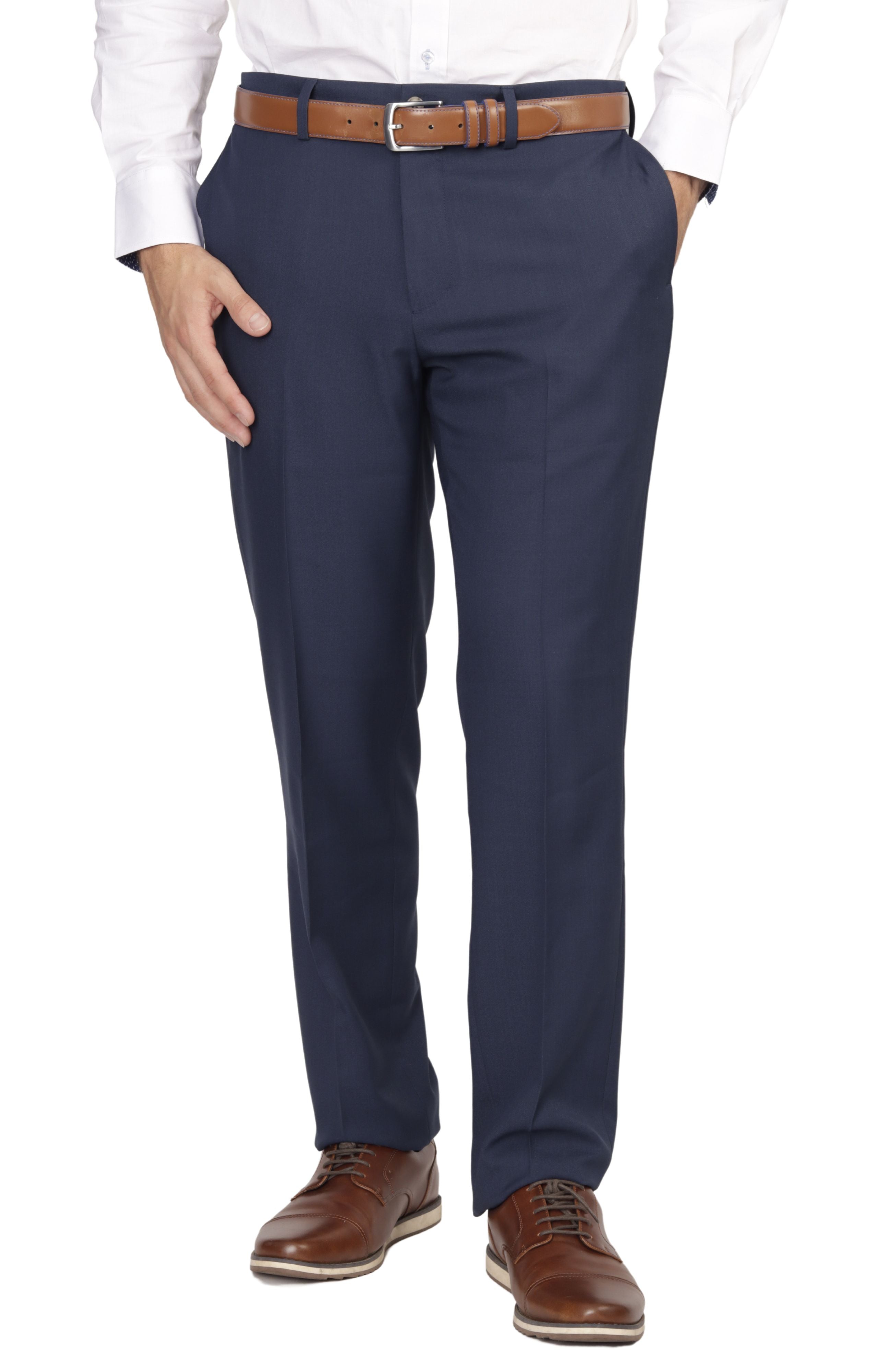 Shop Tailorbyrd Timeless Solid Dress Pants In Blue