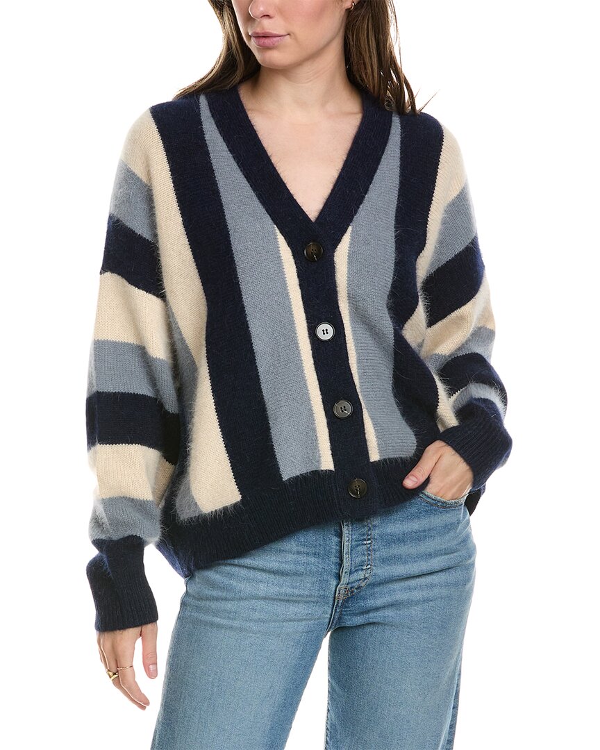 The Great The Fluffly Slouch Angora-blend Cardigan In Blue
